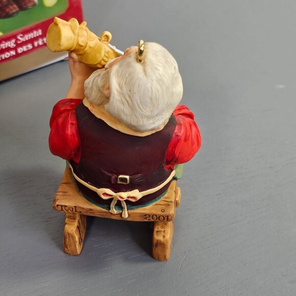 Vintage Hallmark Keepsake Ornament Pack of 2 Toymaker Santa Carving Santa New Wi - Picture 5 of 6